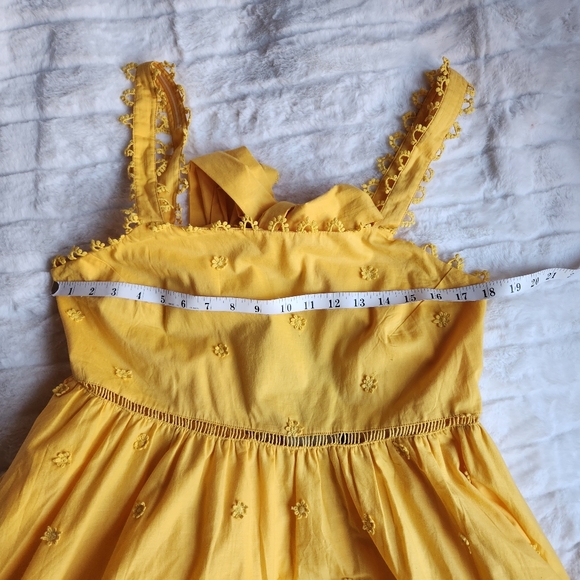 FARM RIO Yellow 3D Flowers Midi Dress Size L BNWT NO LOW balling!!! - Picture 10 of 14
